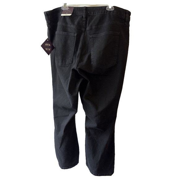Ava & Viv Flare High-rise Fitted Hip and Thigh Black Jeans Size 22 - Picture 7 of 13